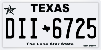 TX license plate DII6725