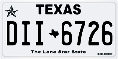TX license plate DII6726
