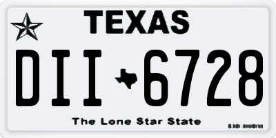 TX license plate DII6728