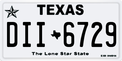 TX license plate DII6729