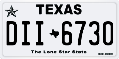 TX license plate DII6730