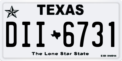 TX license plate DII6731