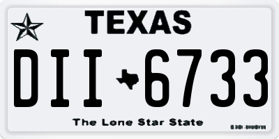 TX license plate DII6733