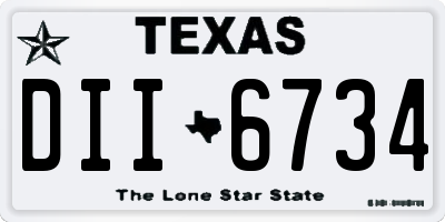TX license plate DII6734