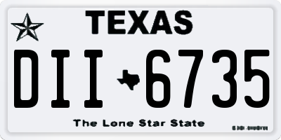 TX license plate DII6735