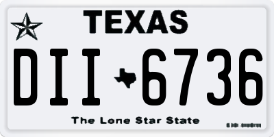 TX license plate DII6736