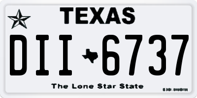 TX license plate DII6737
