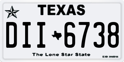 TX license plate DII6738