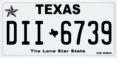 TX license plate DII6739