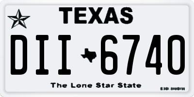 TX license plate DII6740
