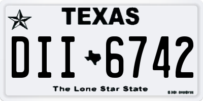 TX license plate DII6742