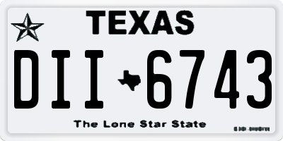 TX license plate DII6743
