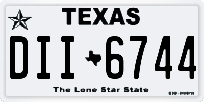 TX license plate DII6744