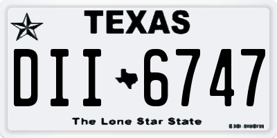 TX license plate DII6747