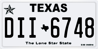 TX license plate DII6748