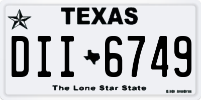 TX license plate DII6749