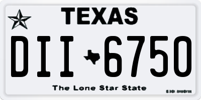 TX license plate DII6750