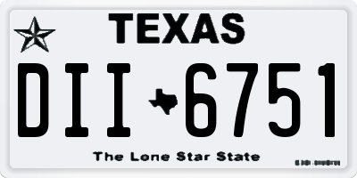 TX license plate DII6751