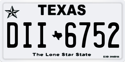 TX license plate DII6752