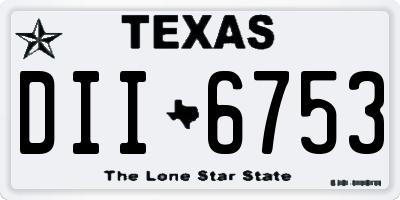TX license plate DII6753