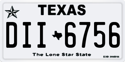 TX license plate DII6756