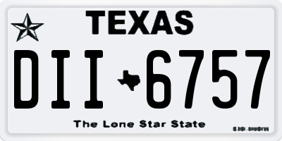 TX license plate DII6757
