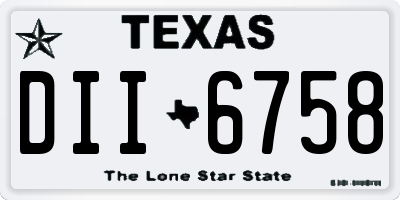TX license plate DII6758