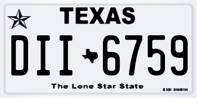 TX license plate DII6759