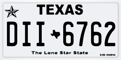 TX license plate DII6762