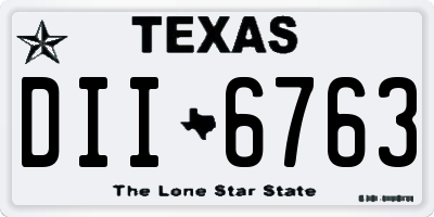 TX license plate DII6763