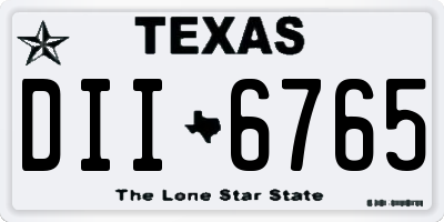 TX license plate DII6765
