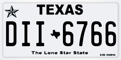 TX license plate DII6766