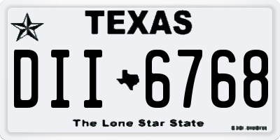 TX license plate DII6768