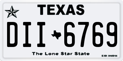 TX license plate DII6769