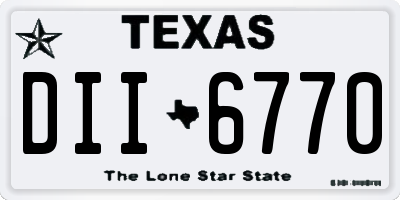 TX license plate DII6770