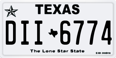 TX license plate DII6774