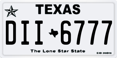 TX license plate DII6777