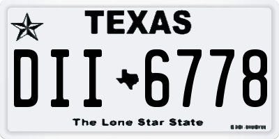 TX license plate DII6778