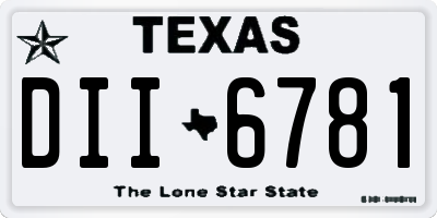 TX license plate DII6781