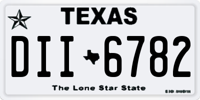 TX license plate DII6782