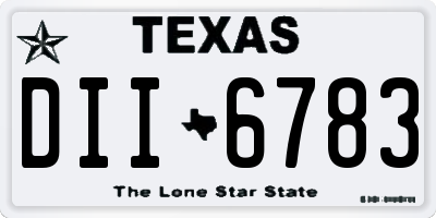 TX license plate DII6783