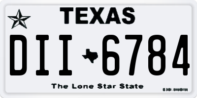 TX license plate DII6784