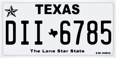 TX license plate DII6785