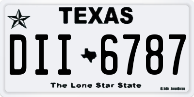 TX license plate DII6787