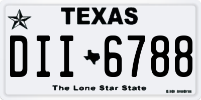 TX license plate DII6788