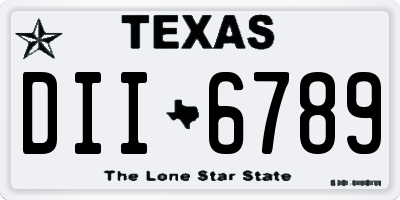 TX license plate DII6789