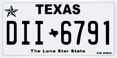 TX license plate DII6791