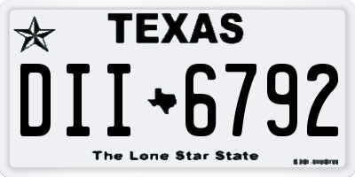 TX license plate DII6792