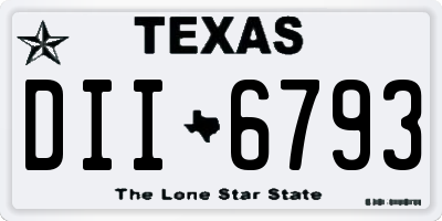 TX license plate DII6793