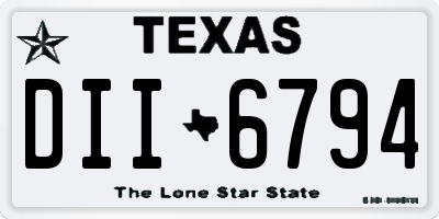 TX license plate DII6794
